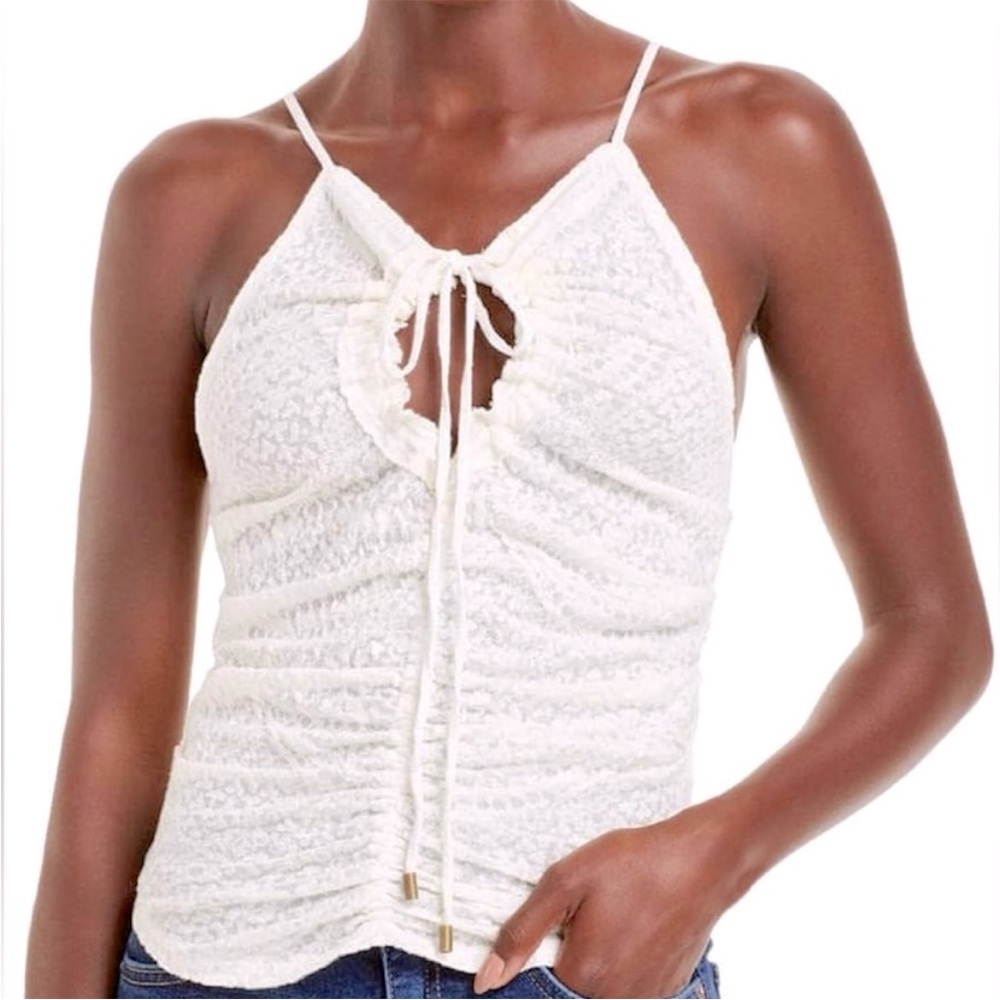 Free People Love Her Lace Cami Keyhole Tank Ivory size S